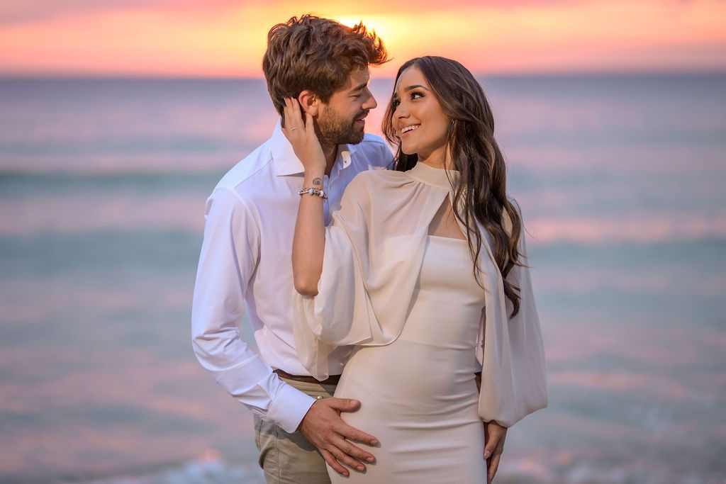 sunset engagement portraits in ibiza