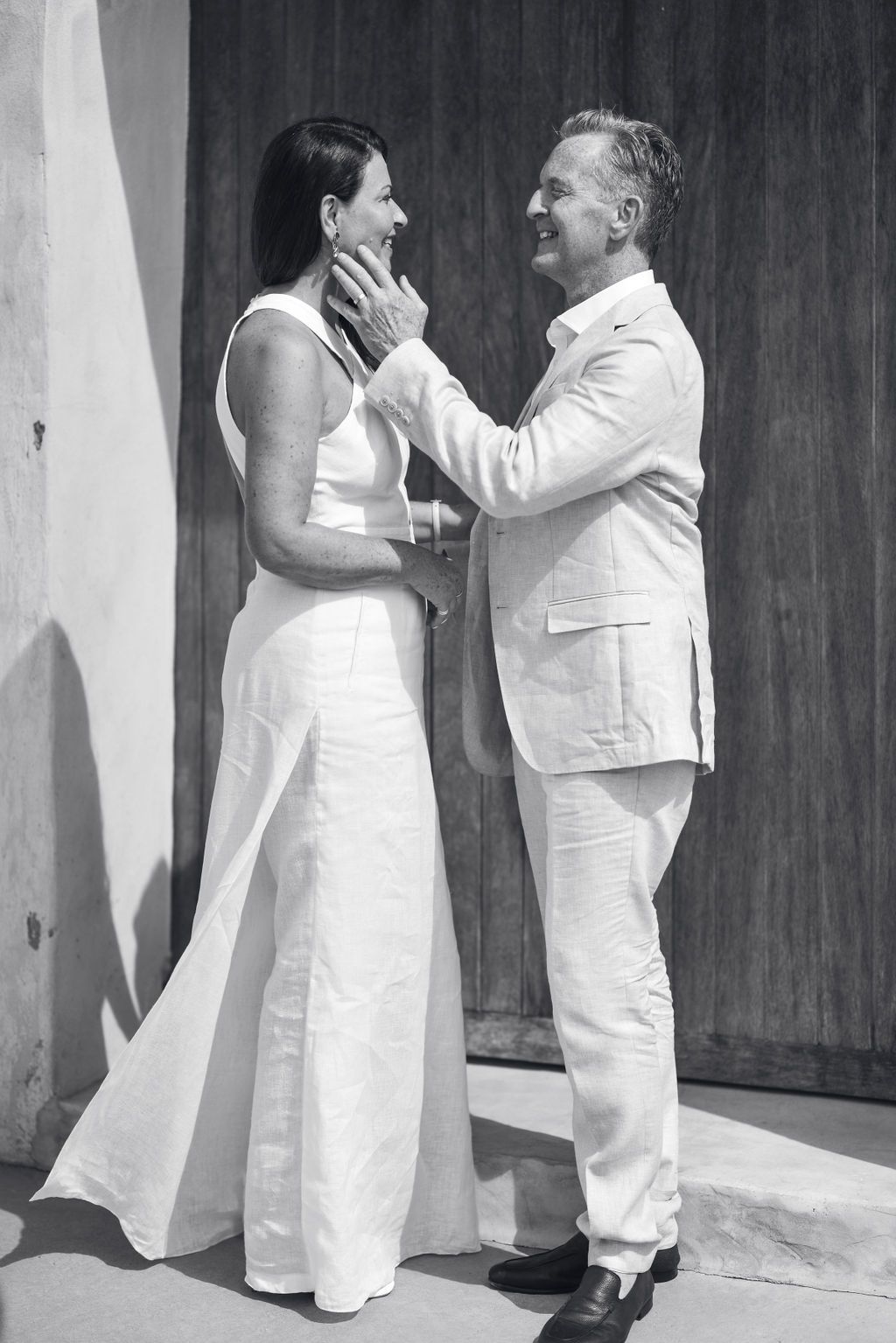 Bride and groom portraits at their private villa wedding in Ibiza.