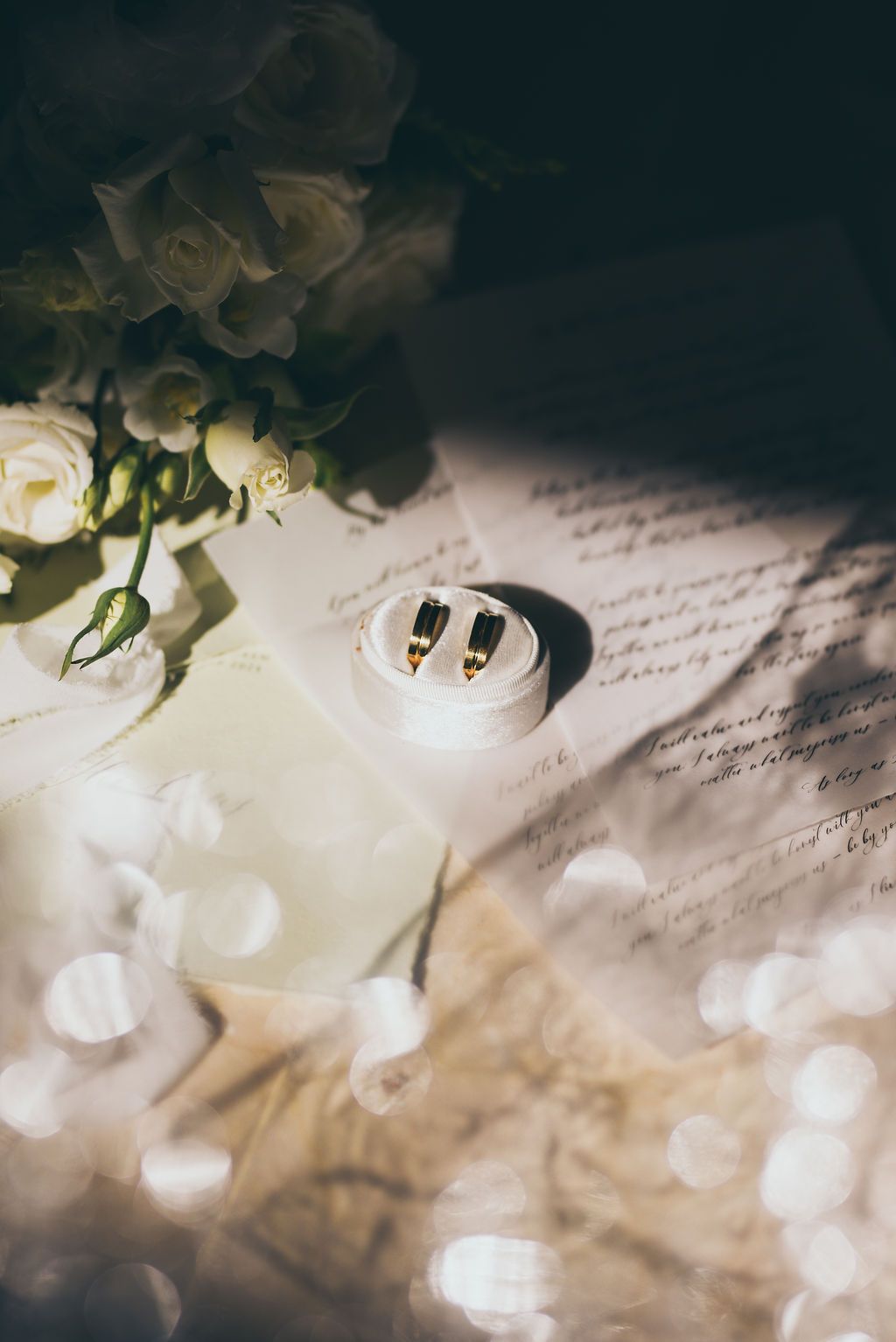 Wedding rings details from a destination wedding at Palais Namaskar in Marrakesh.