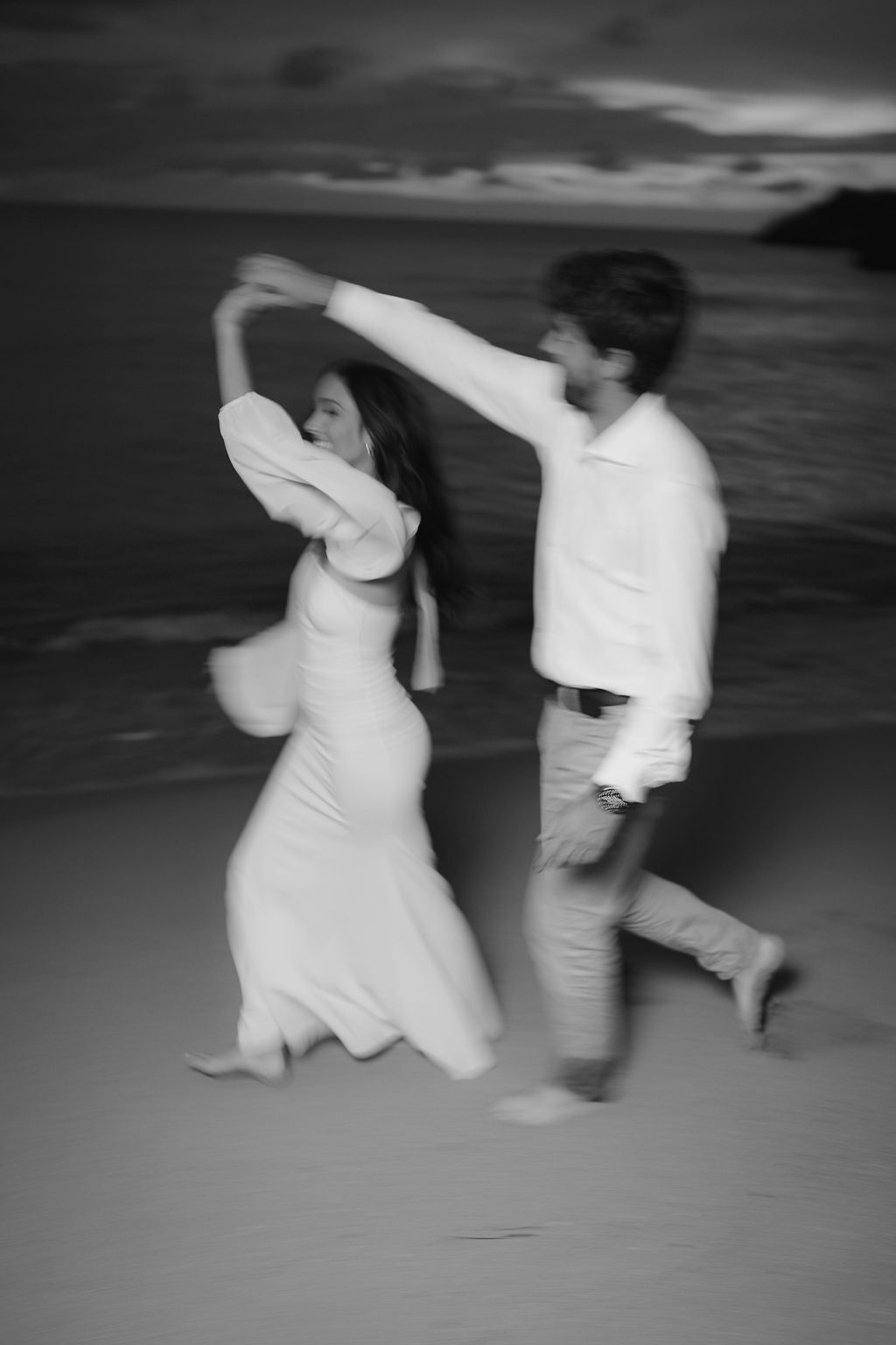 Editorial-style engagement session on Ibiza beach