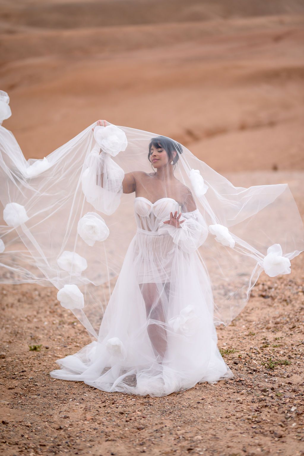 bride portraits at Alkamar Camp, Morocco.