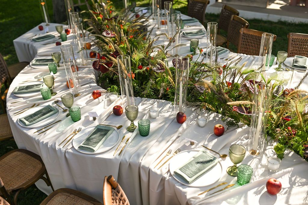 Modern wedding table detail photographed during an Ibiza wedding