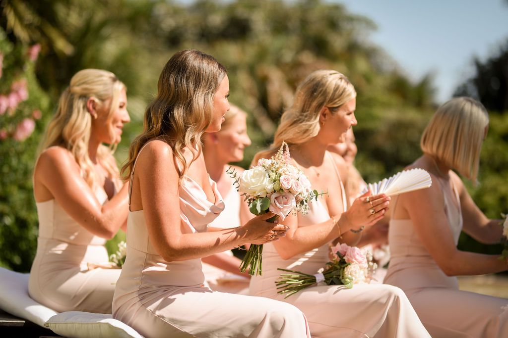 Bridesmaids during a wedding at Can Gall Ibiza.