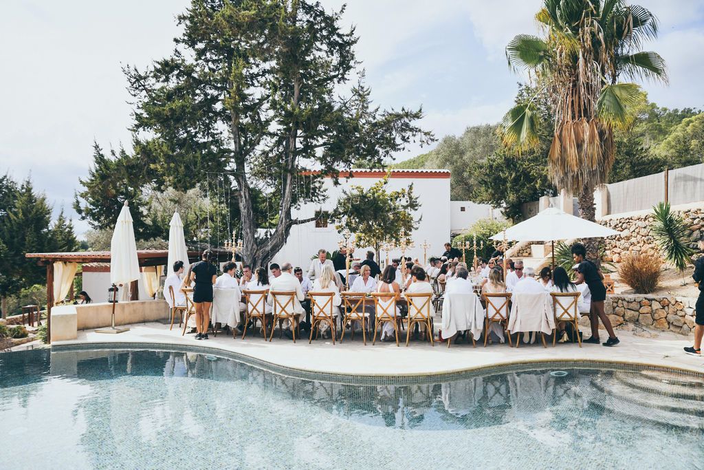 Wedding ceremony at a private villa in Ibiza, planned by Cardamom Ibiza.