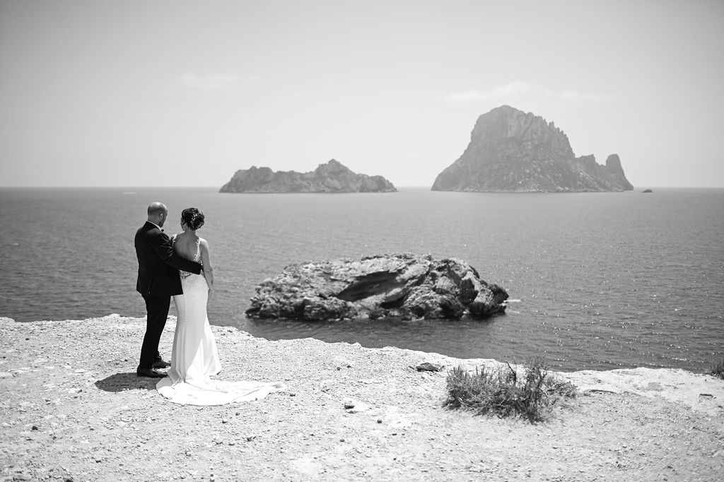 Ibiza elopement photographer Andrei Oprescu, bride and groom at Es Vedra