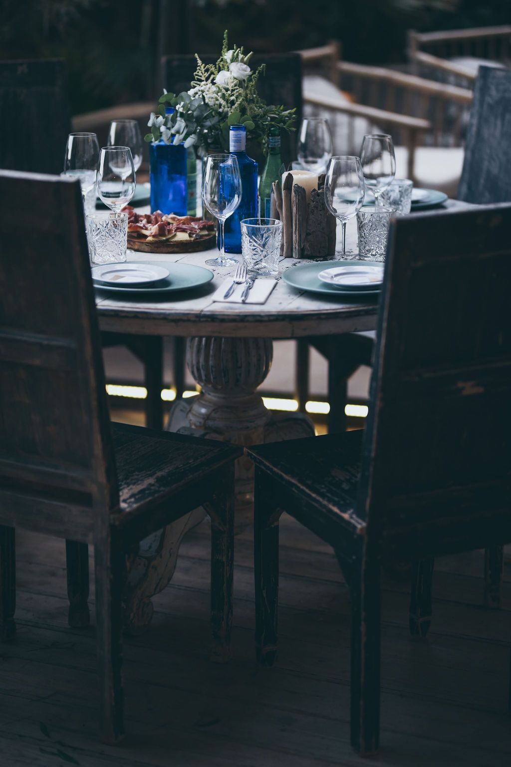 Wedding table decor details at Babylon Beach in Ibiza.