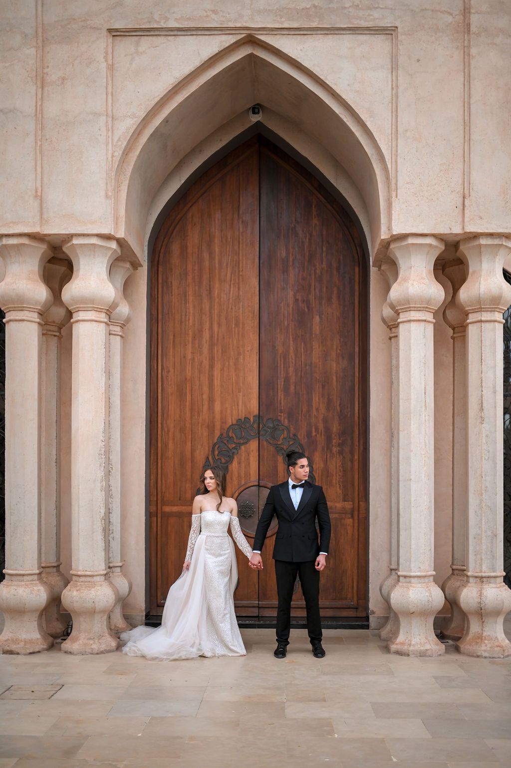 Editorial bride and groom portraits at Palais Namaskar, Marrakesh by Andrei Oprescu Photography