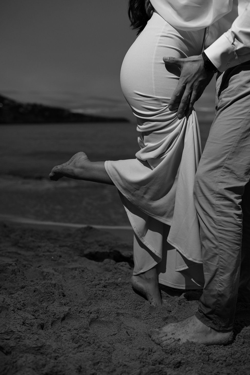 Romantic editorial engagement photography session with a couple in Ibiza