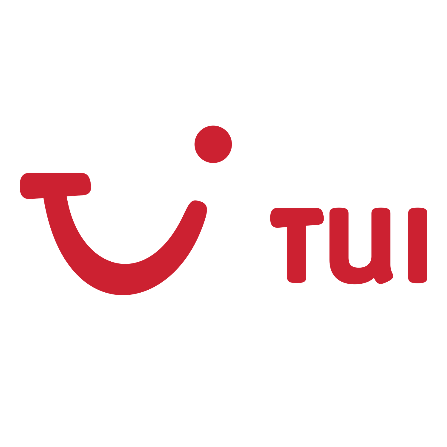 Red TUI travel company logo on white background.
