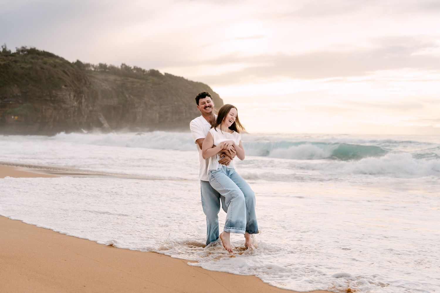 Pre-wedding photos at Turimetta Beach, Sydney