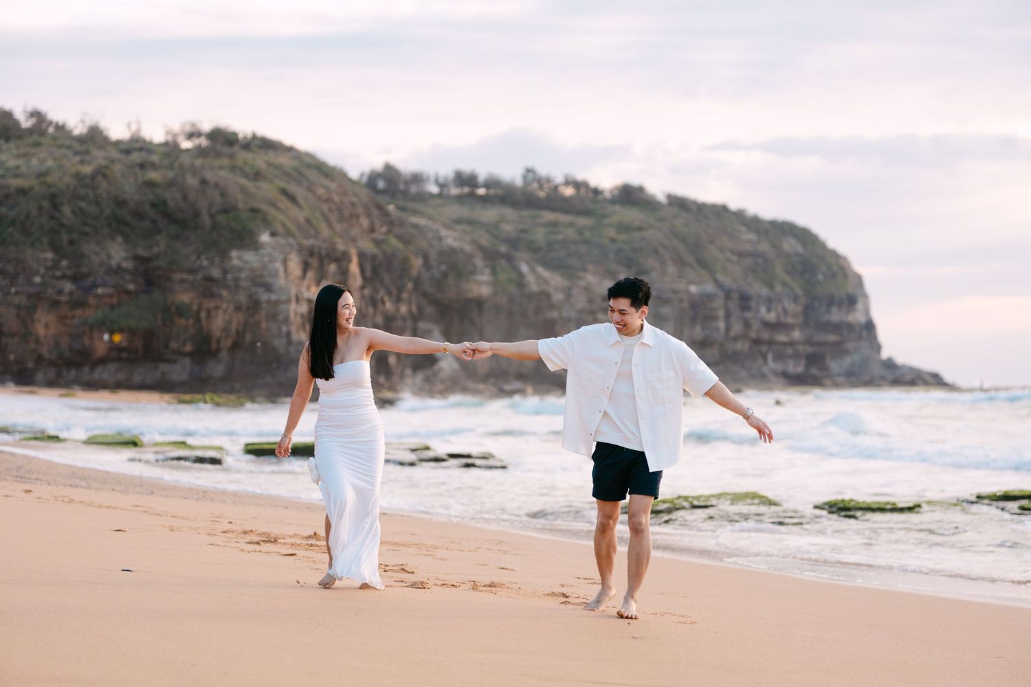 Pre-wedding photos at Turimetta Beach, Sydney