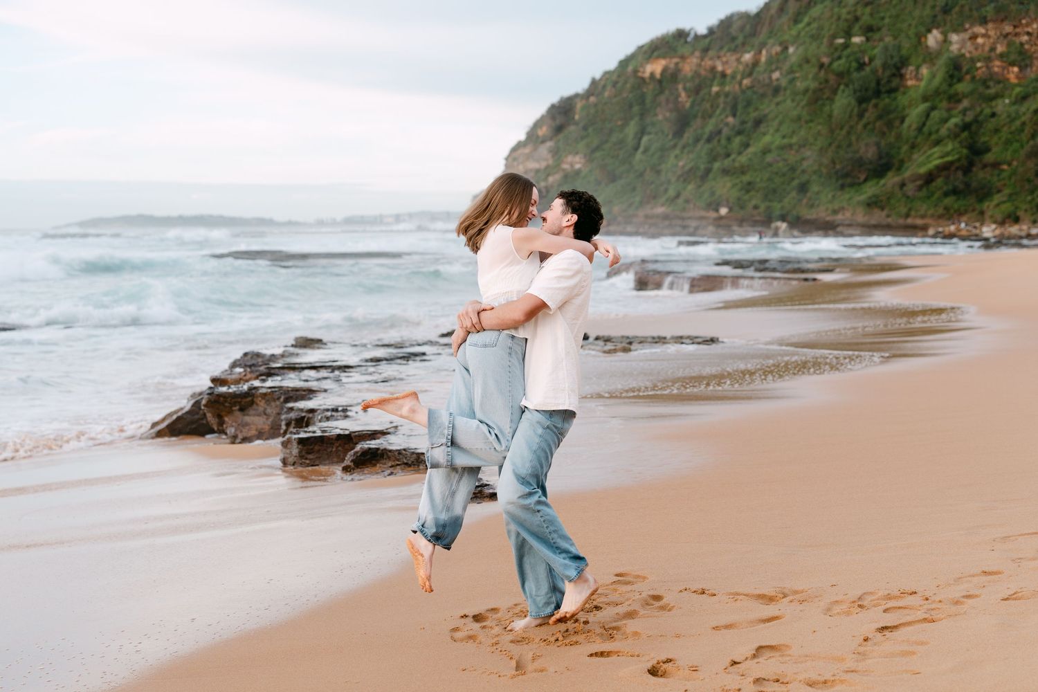 Pre-wedding photos at Turimetta Beach, Sydney