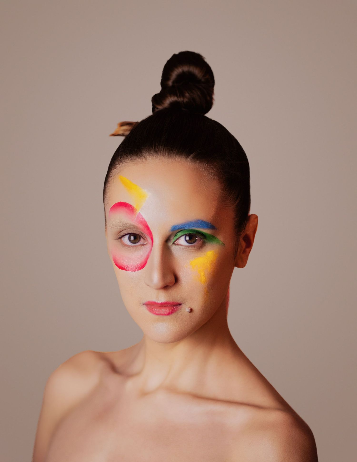 female model with art makeup