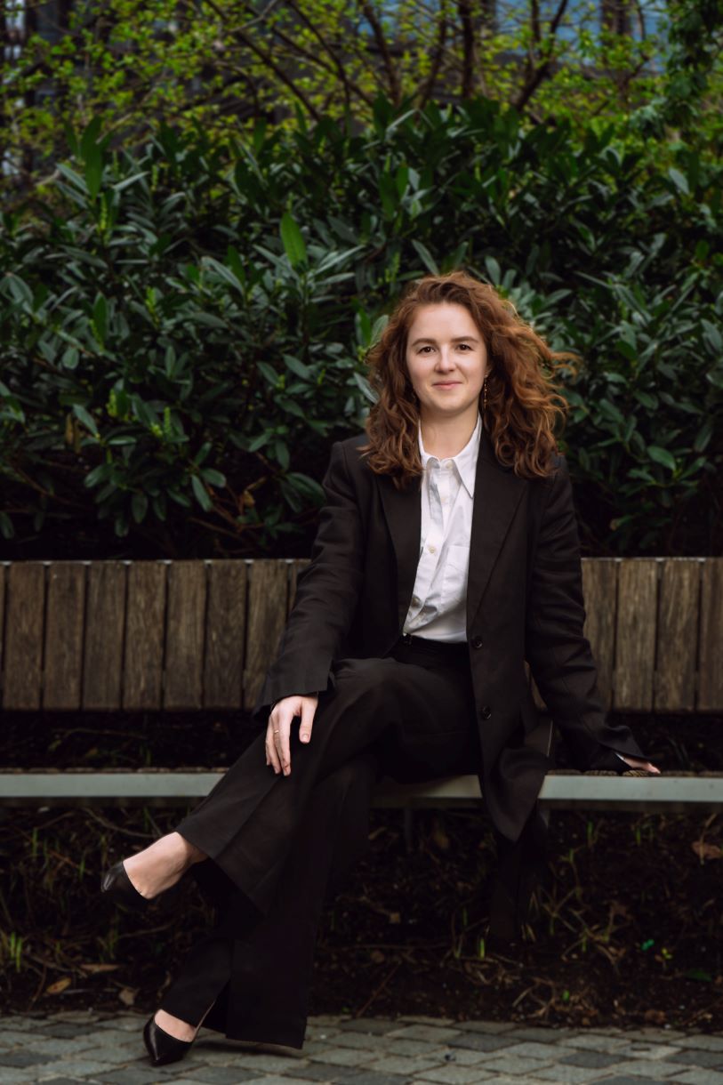 woman in black suite