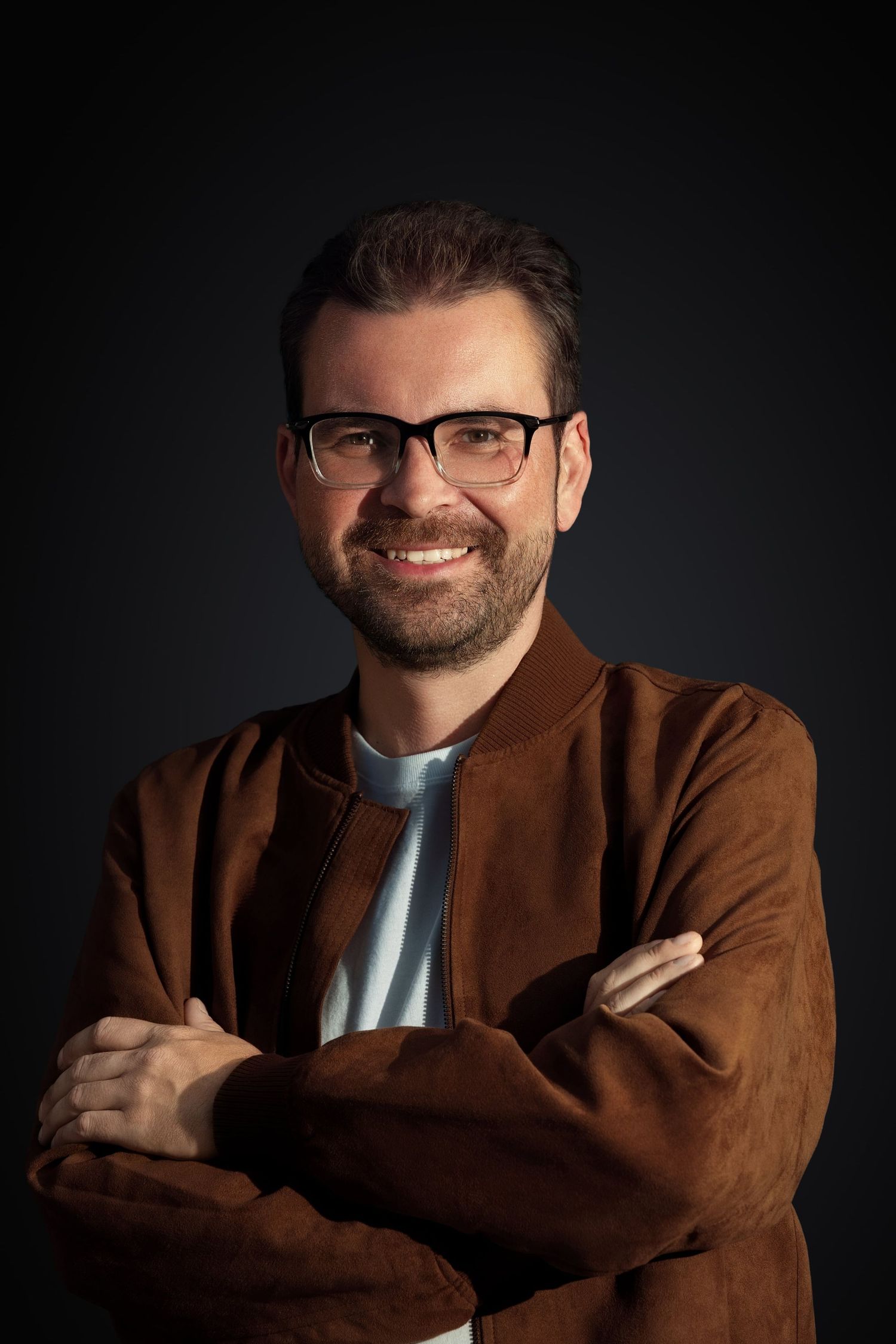 man in brown jacket