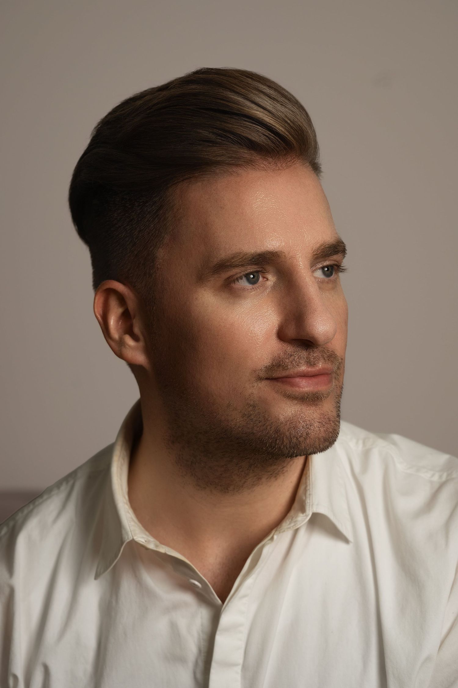man in white shirt