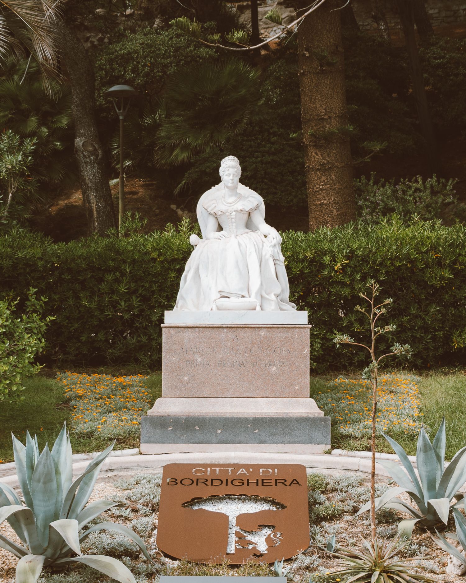 A statue in Bordighera Italy.