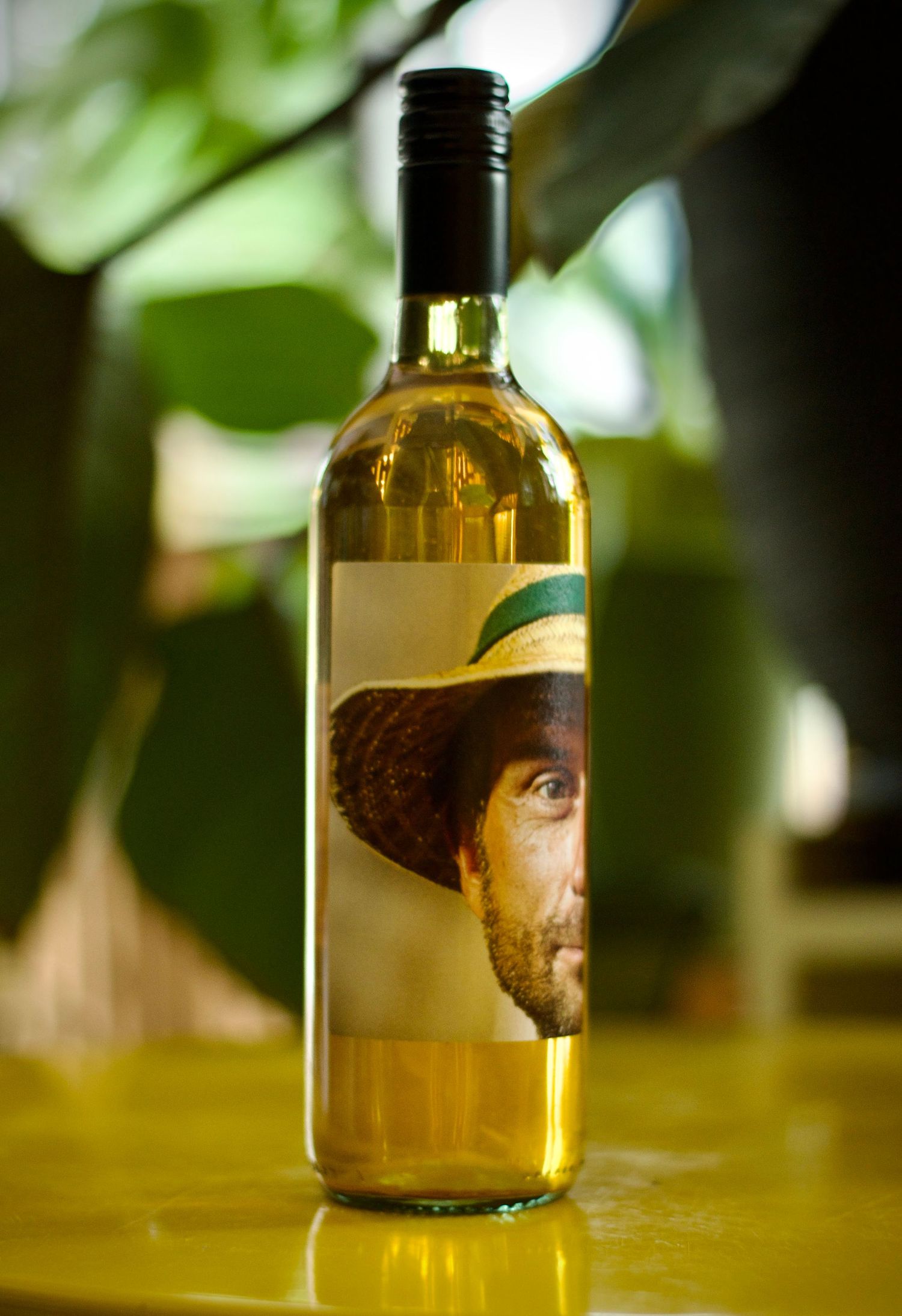 Backlit wine bottle for a commercial photoshoot.