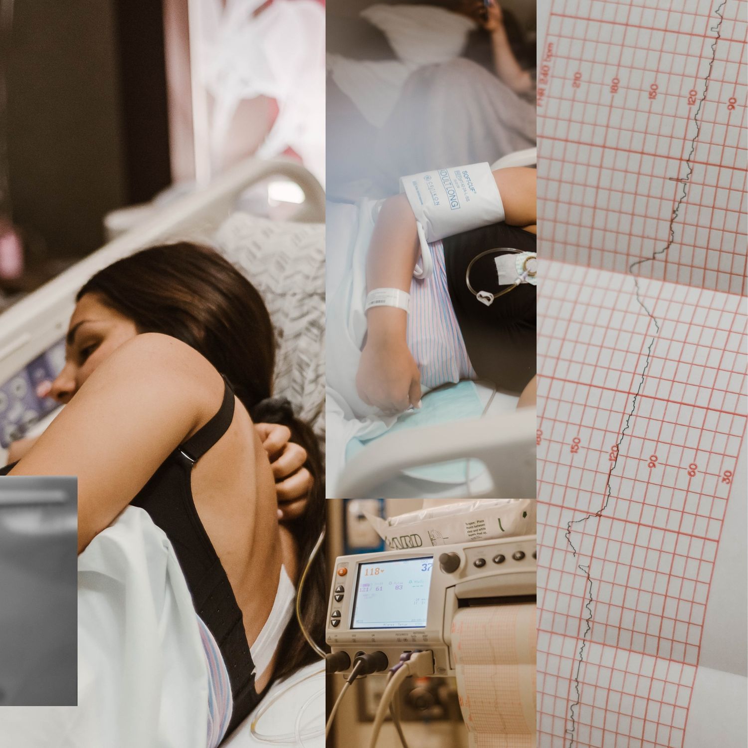 Medical chart with vital signs and monitoring equipment in clinical environment.