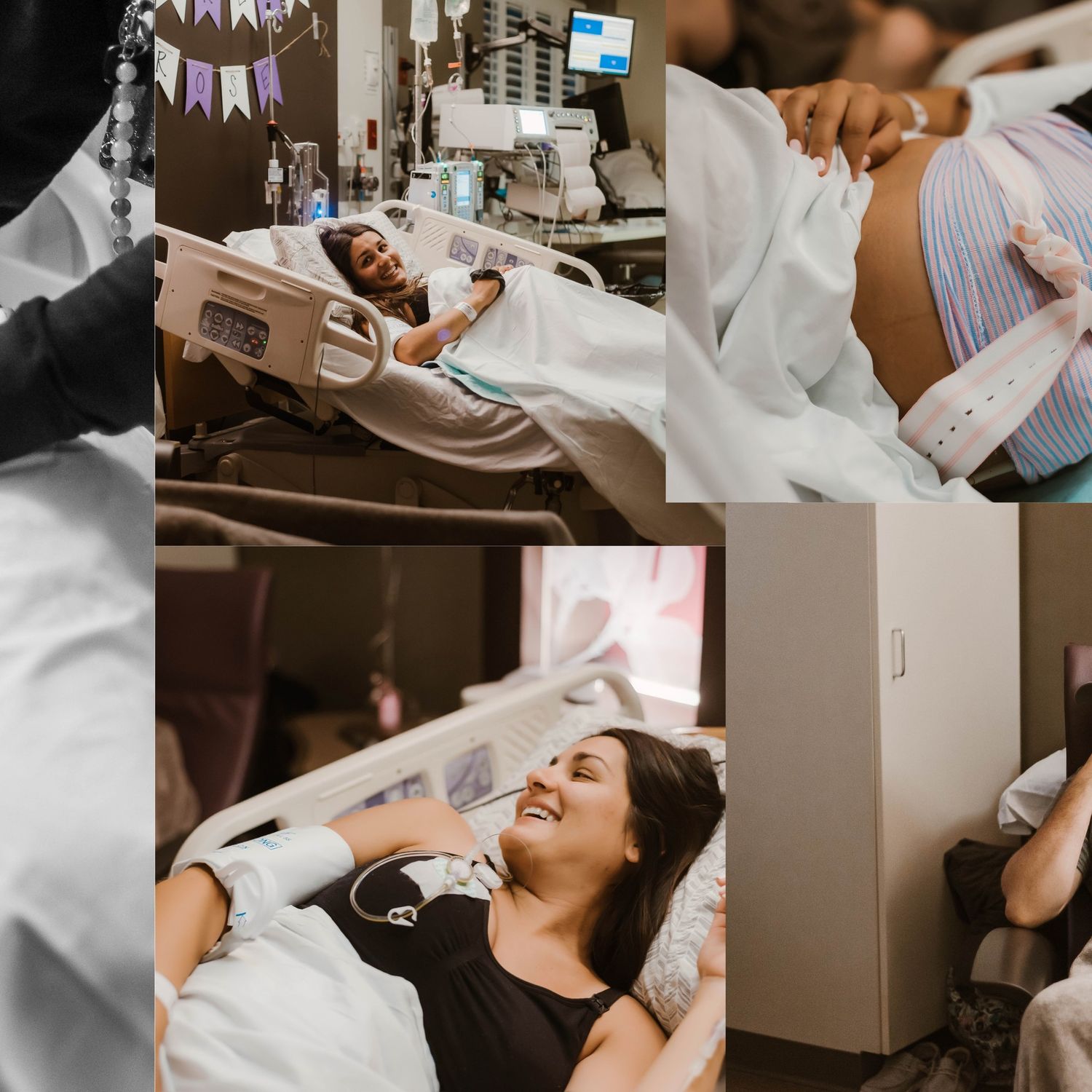 Medical procedure being performed in clinical setting with monitoring equipment visible.