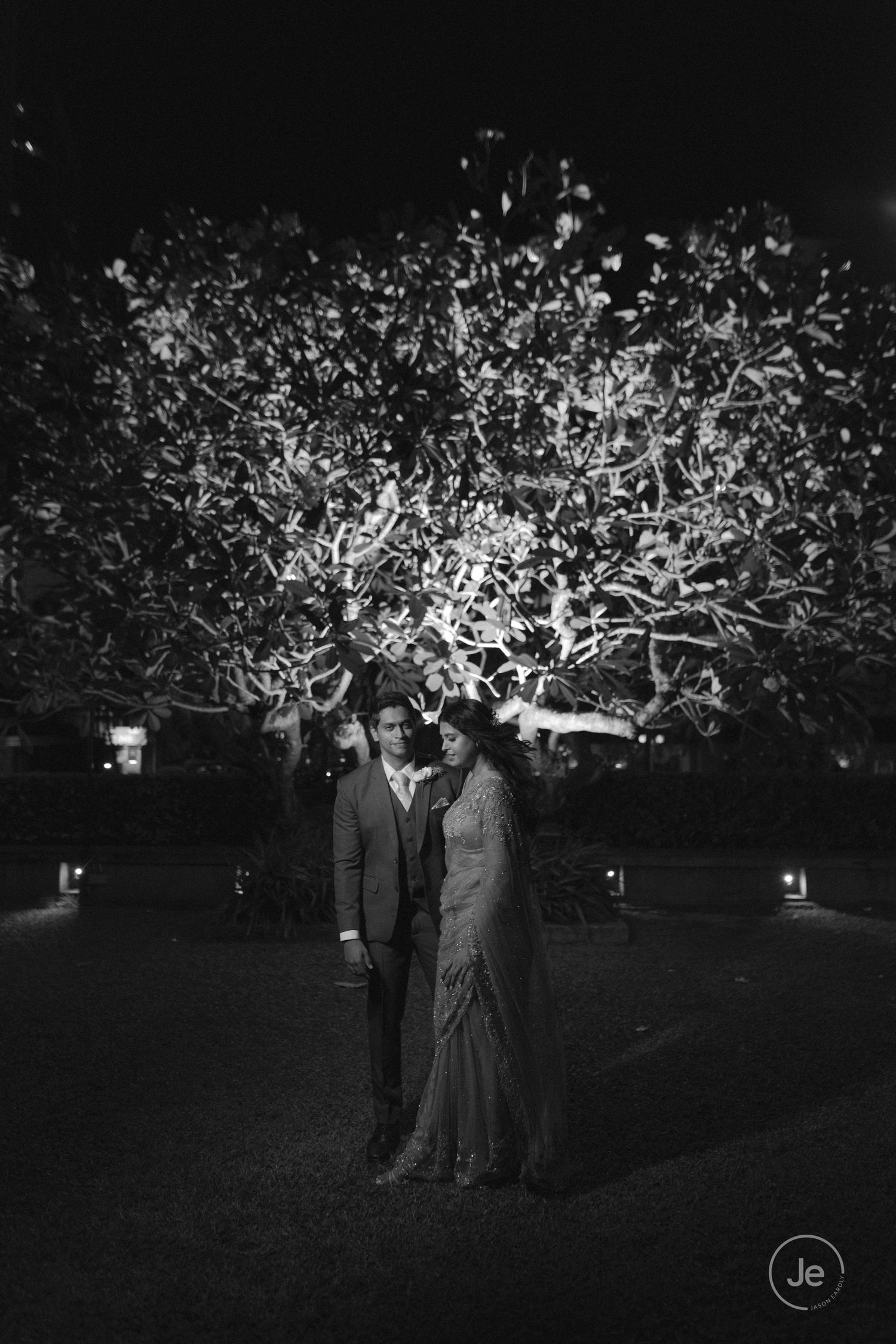 Bride with her groom before they tie the knot.