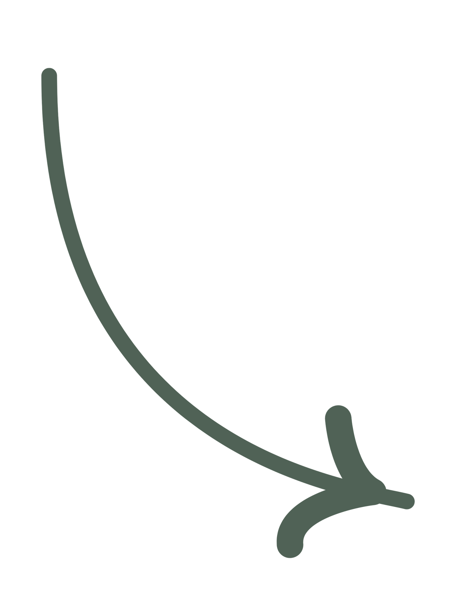 Sweeping dark green calligraphic strokes on white background.