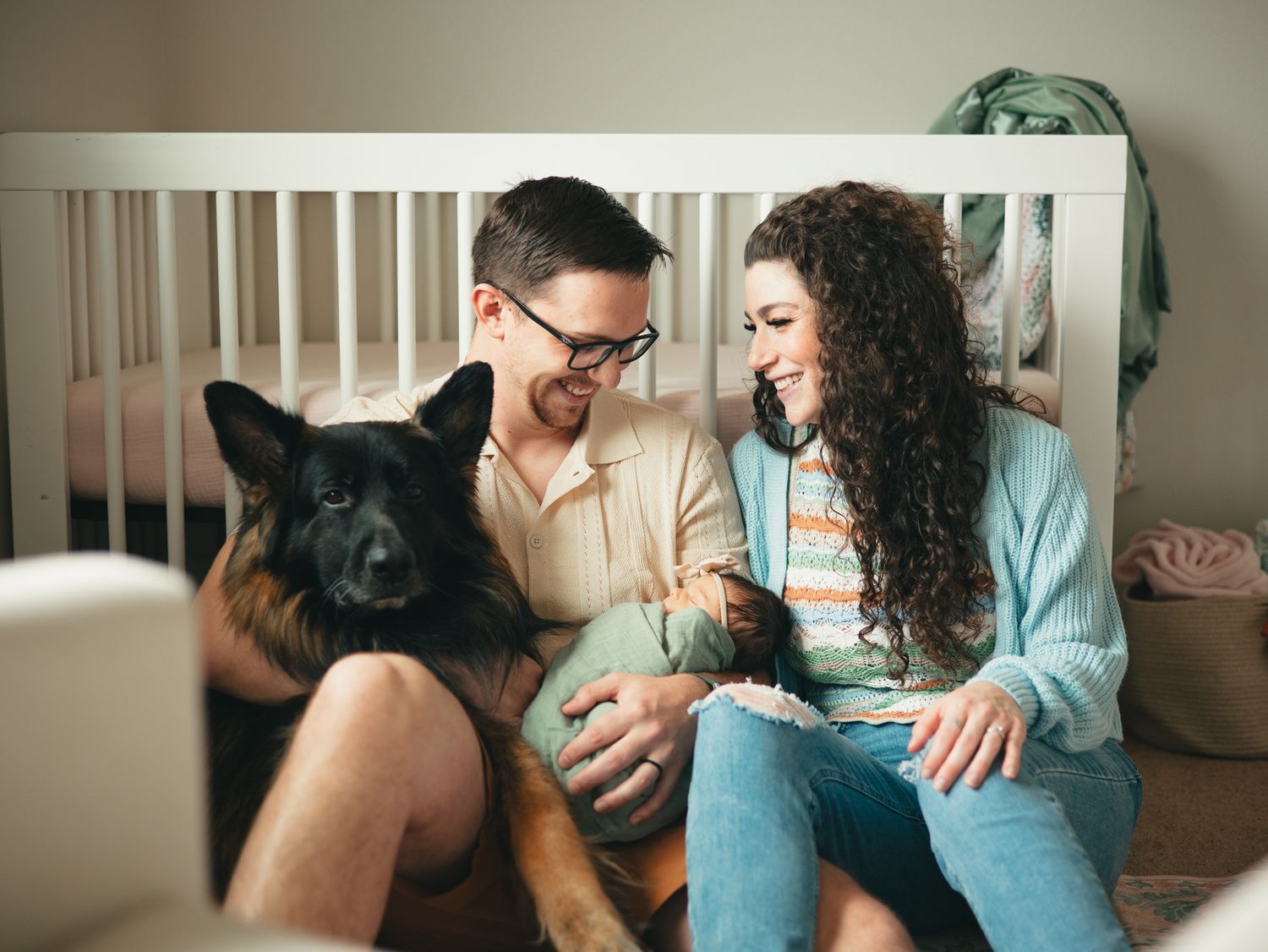 Newborn photos with dog, photography, Great Falls, Montana