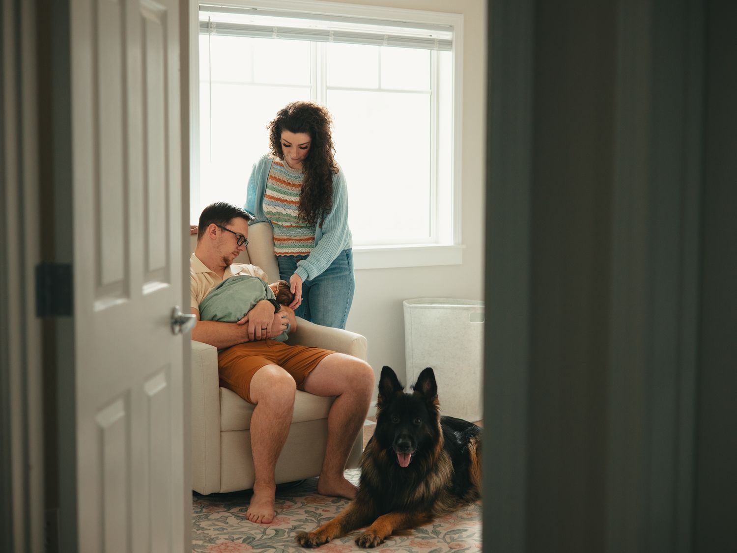 Newborn photos with dog, photography, Great Falls, Montana