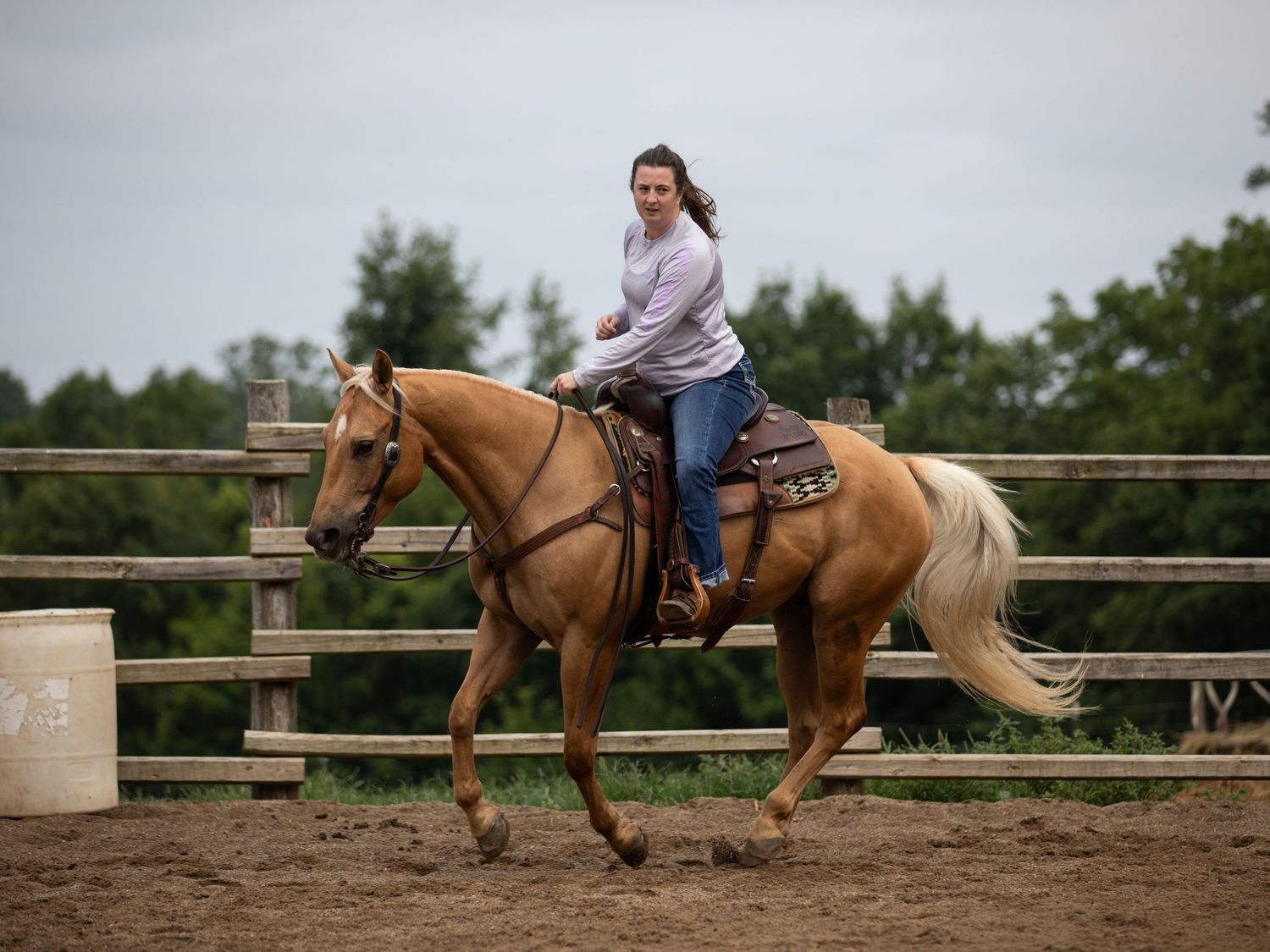 woman riding horse