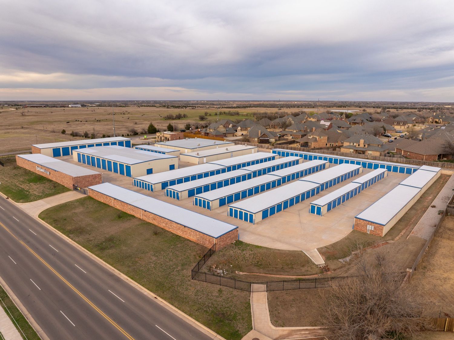 Commercial Drone Photography of a storage unit in OKC.