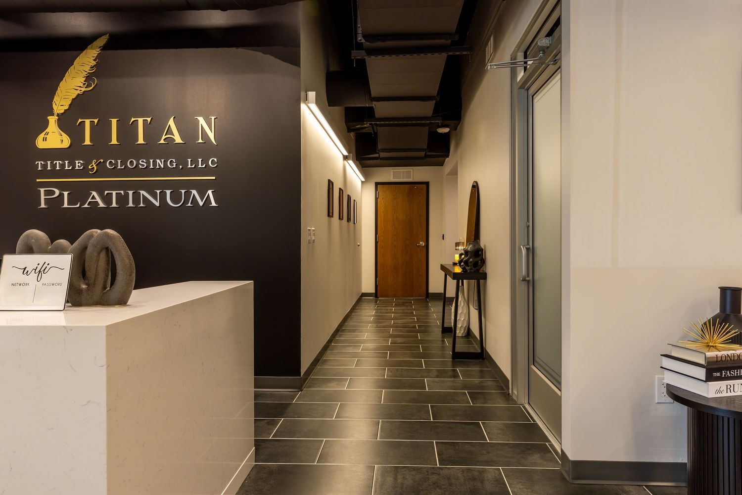Commercial Real Estate Photography of Titan Title done by Jordan and Kaesha Photography In OKC Oklahoma for Cactus Construction.