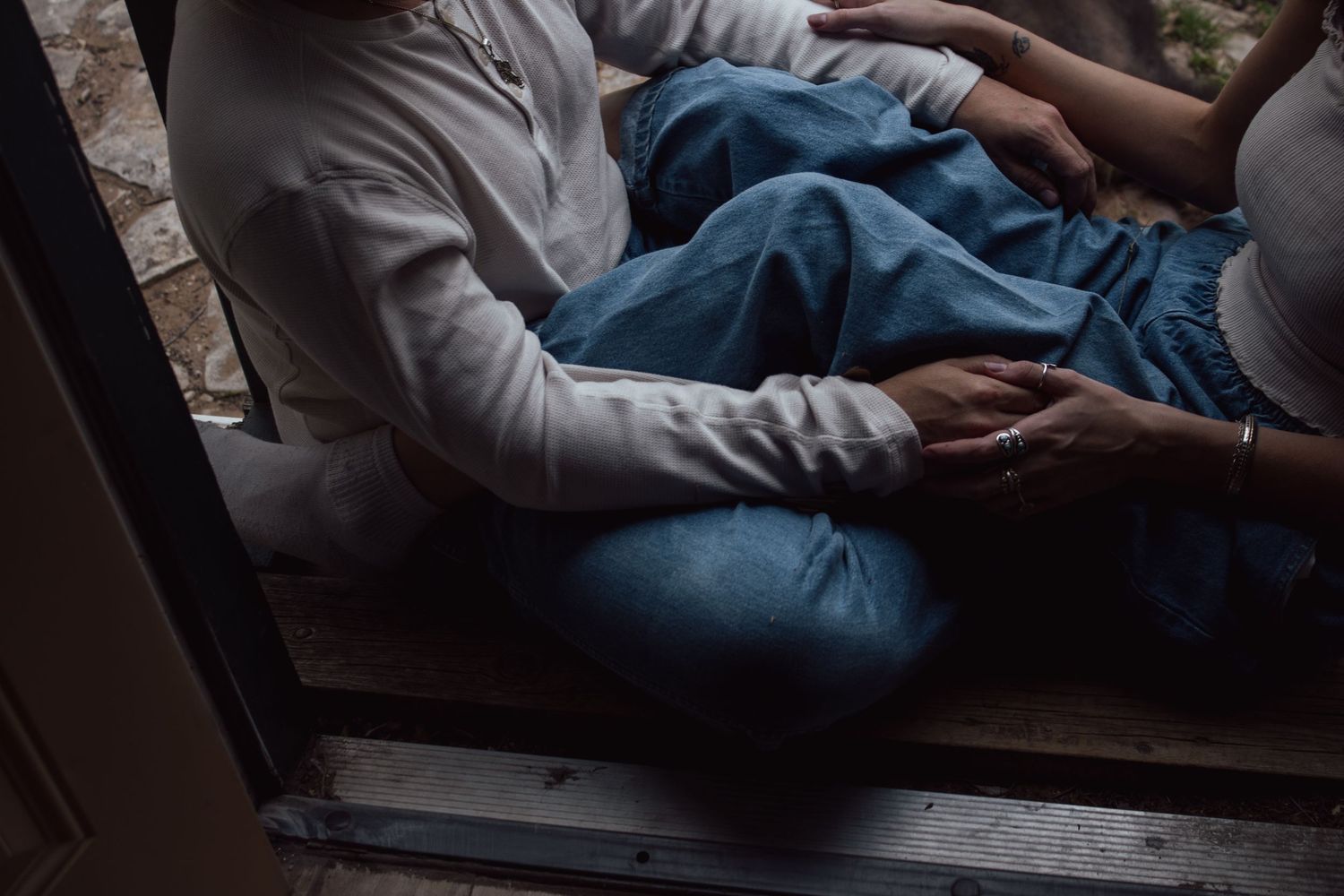 couple sitting on floor together