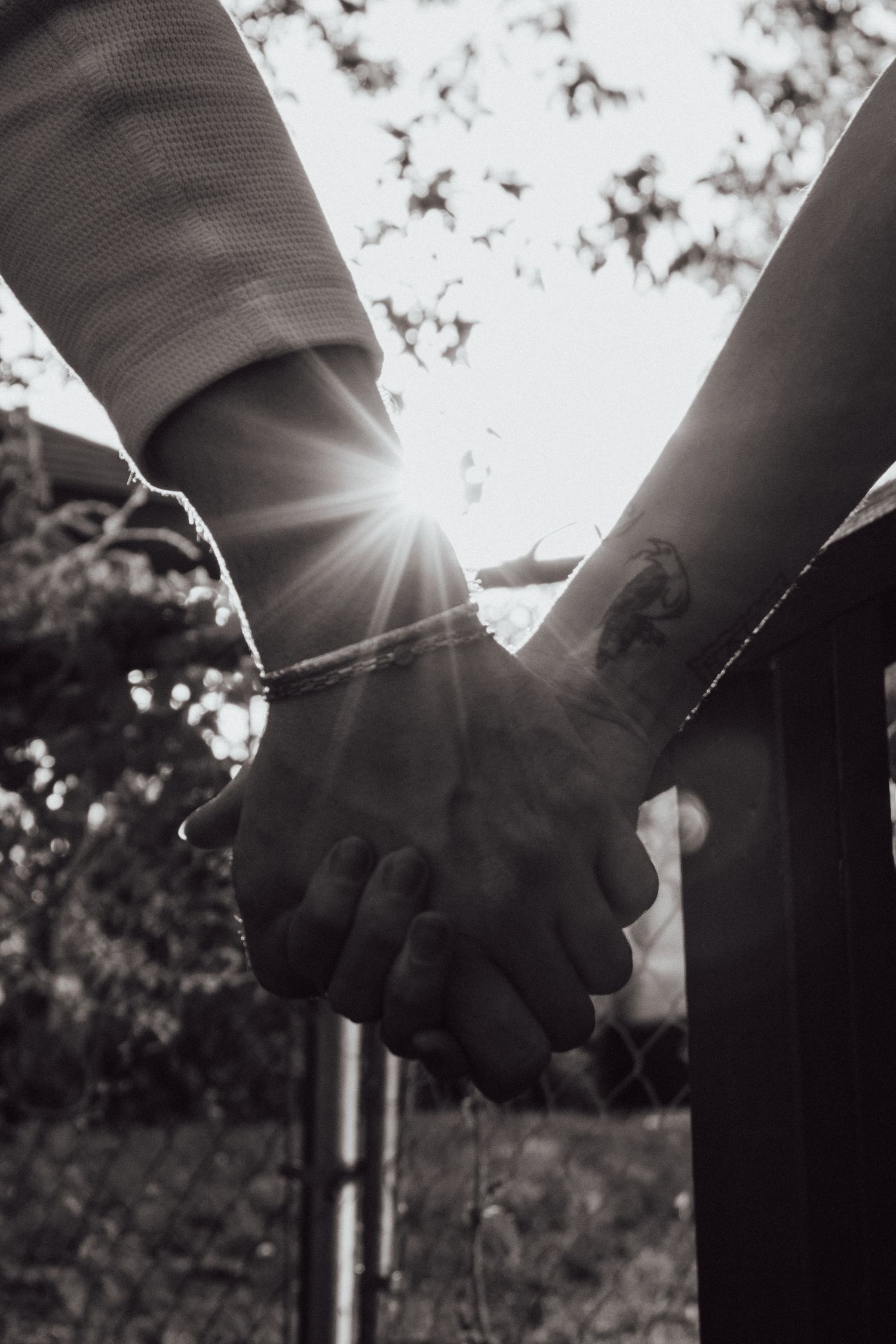 couple holding hands