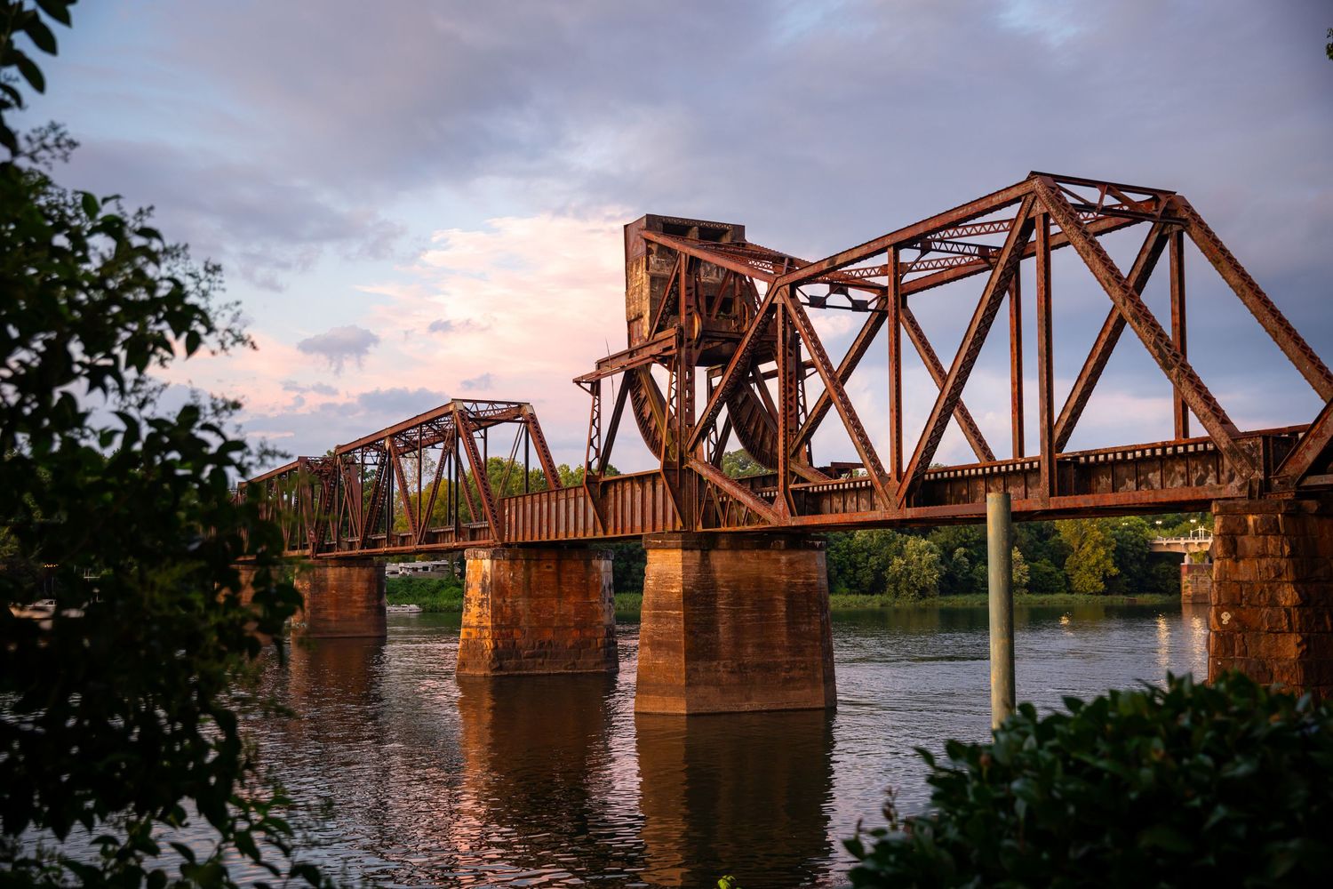 A railroad trestle over the Savannah River