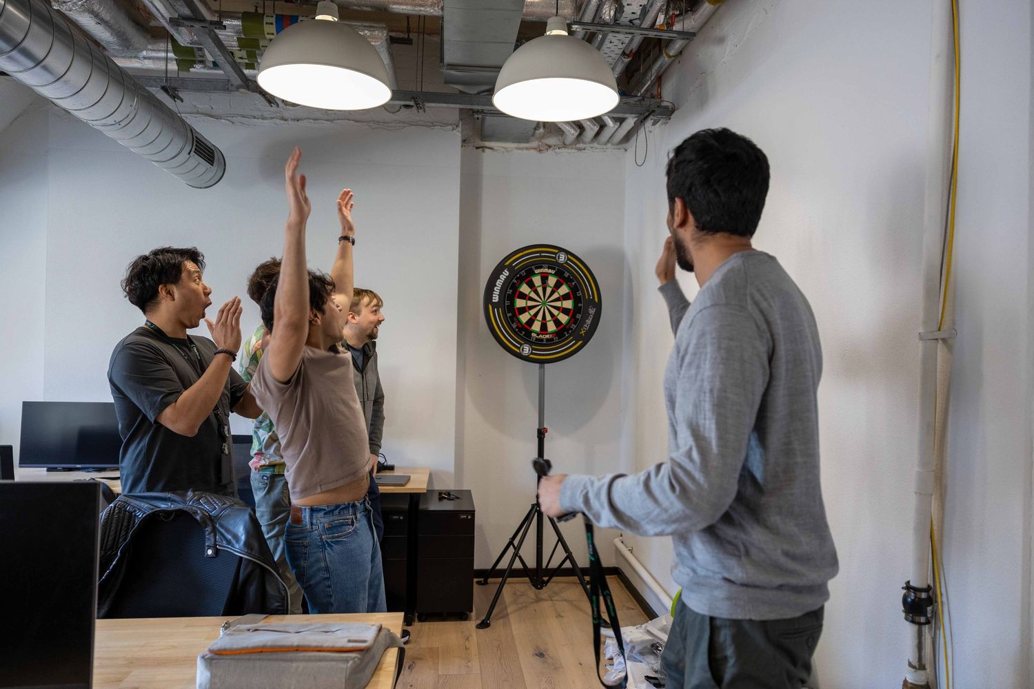 an office darts game