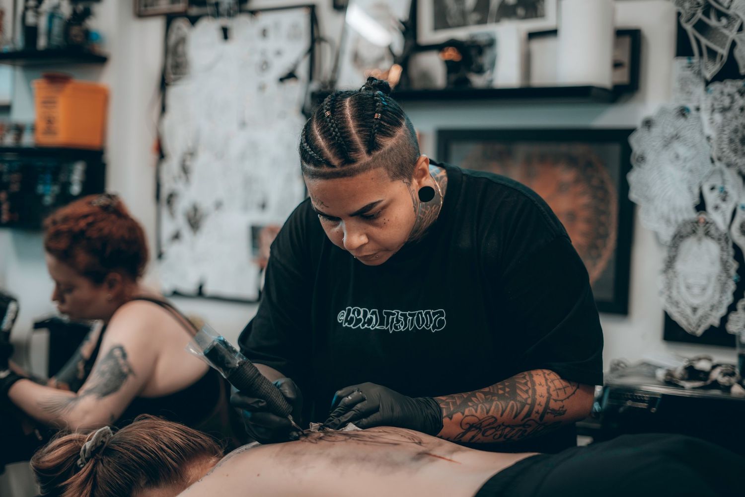 back tattoo in progress