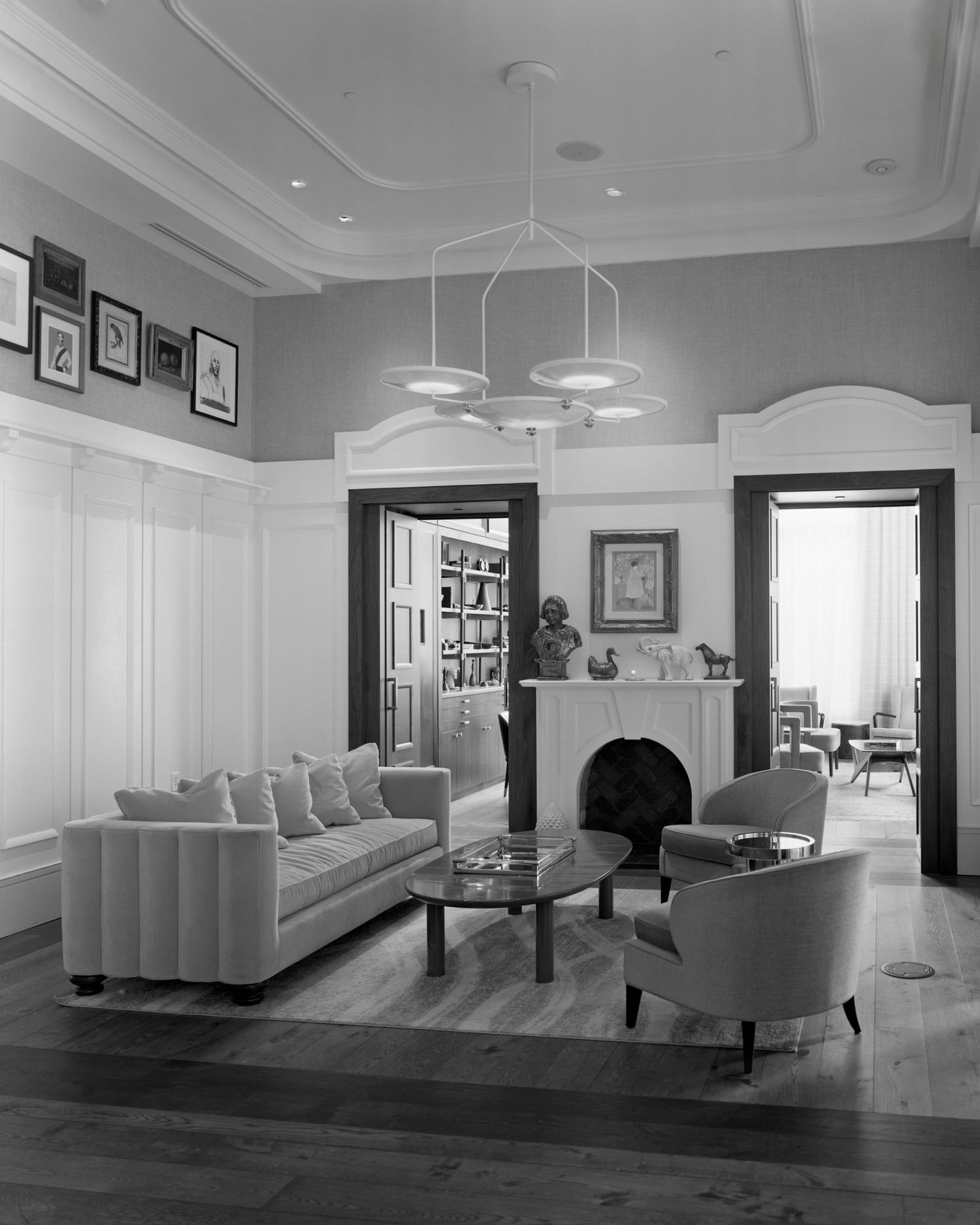 Luxury Savannah hotel sitting room with high contrast and natural lighting.