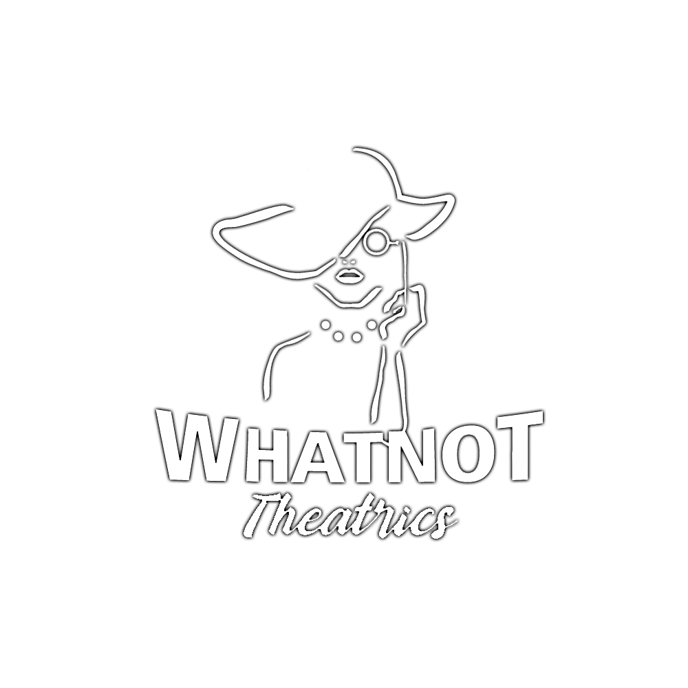 Simple line art illustration of the word 'Whatnot' with minimalist decorative elements.