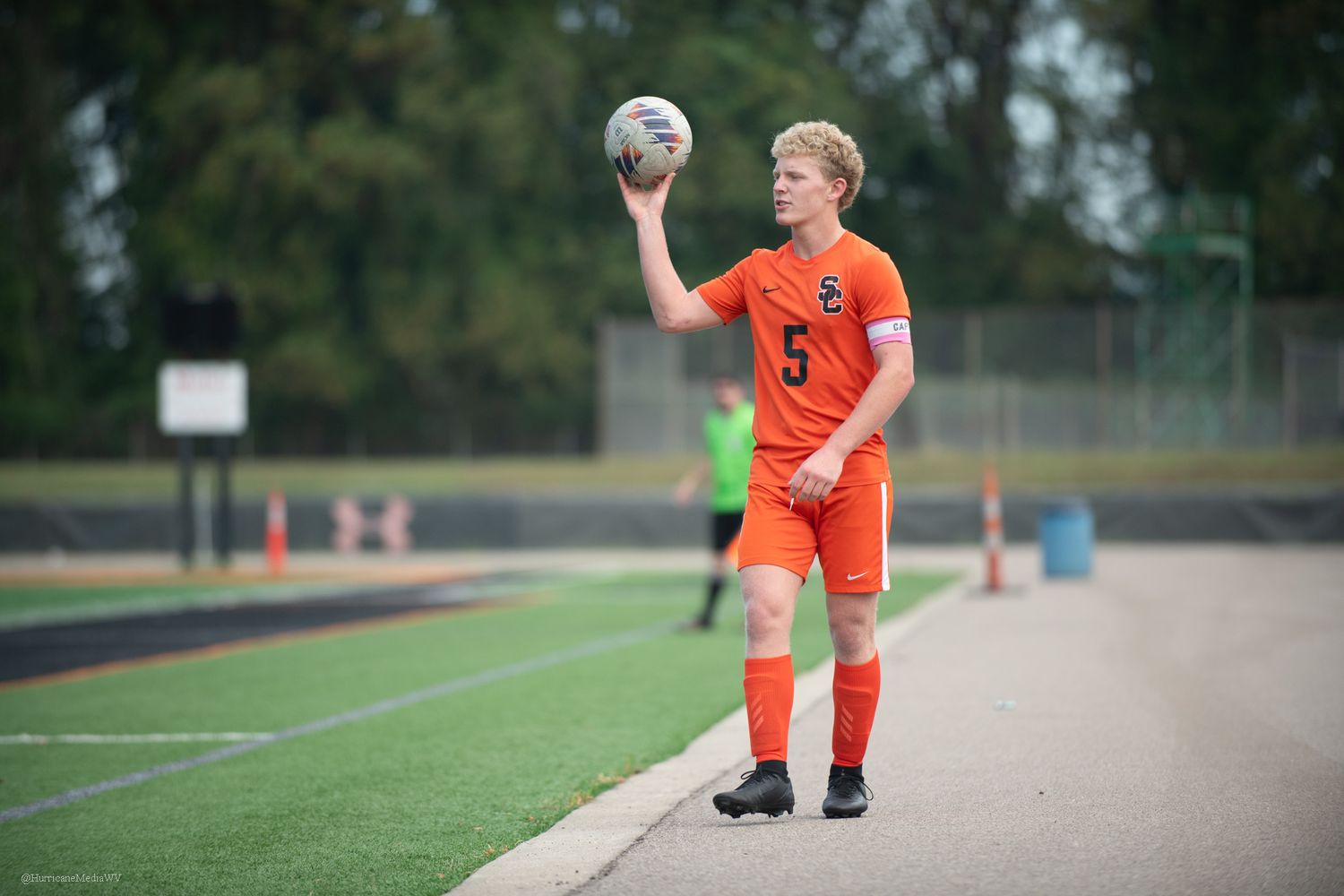 A sequence of action shots shows a player in orange uniform practicing soccer ball control techniques on a field.
