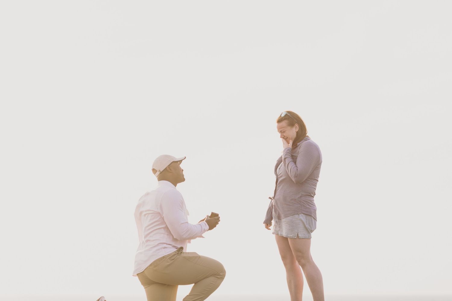 sunrise proposal at Scituate Lighthouse, Massachusetts