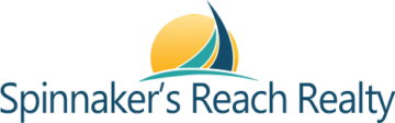 Spinnakers Reach Realty logo featuring a sailboat and sun design in blue and gold tones.