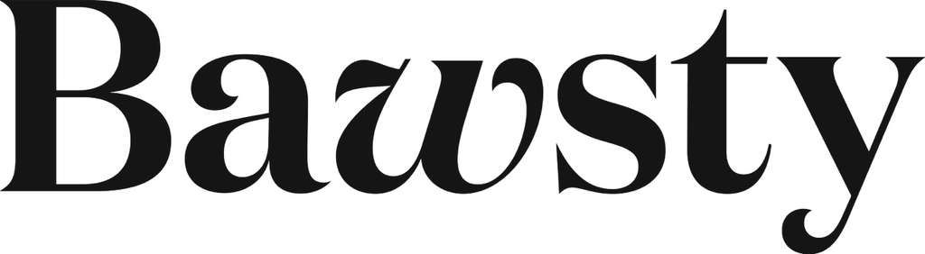 Stylized text showing Bawsty typography in an elegant black font.