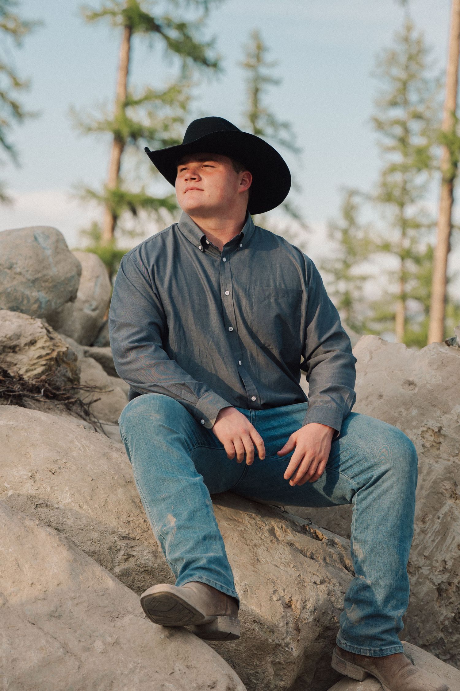 Cowboy portrait session in Montana mountains