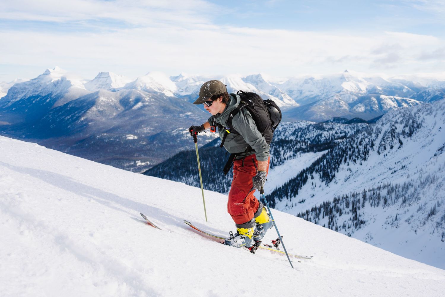 Documentary-style ski session captured in Whitefish backcountry