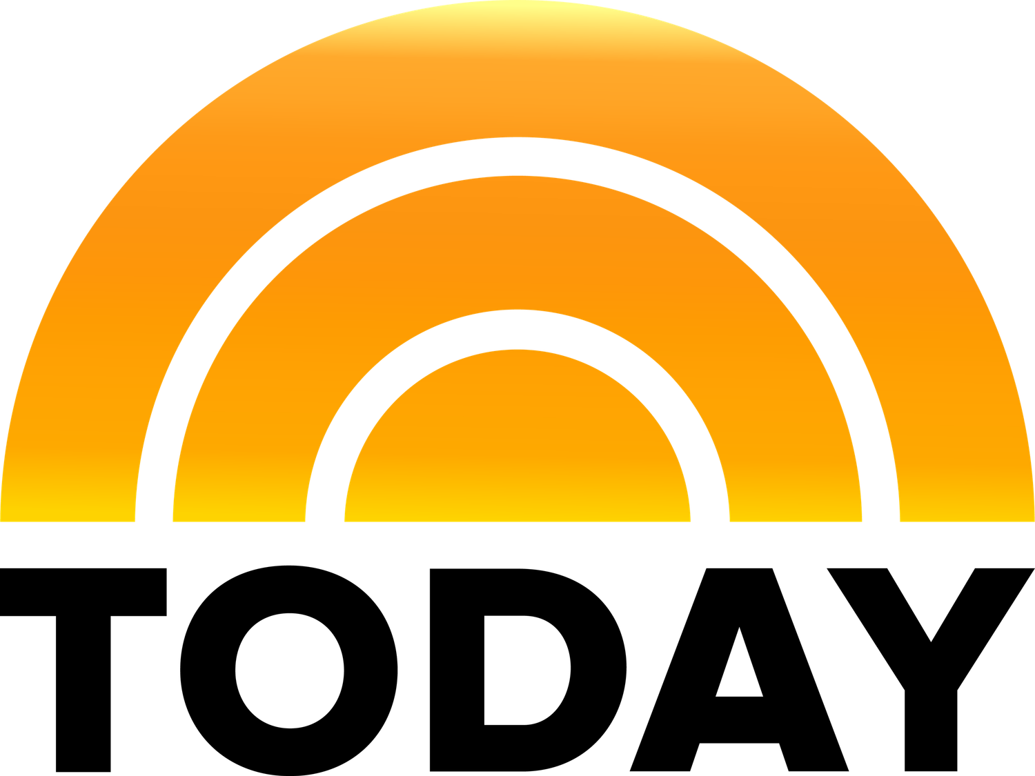 Todays Show Logo. A bright orange semicircular sunrise or sunset logo design against a black background.