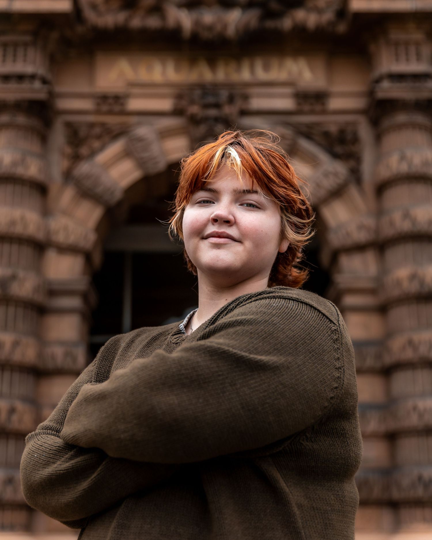 A series of artistic architectural portraits showing a stone building facade with dramatic lighting and angles.