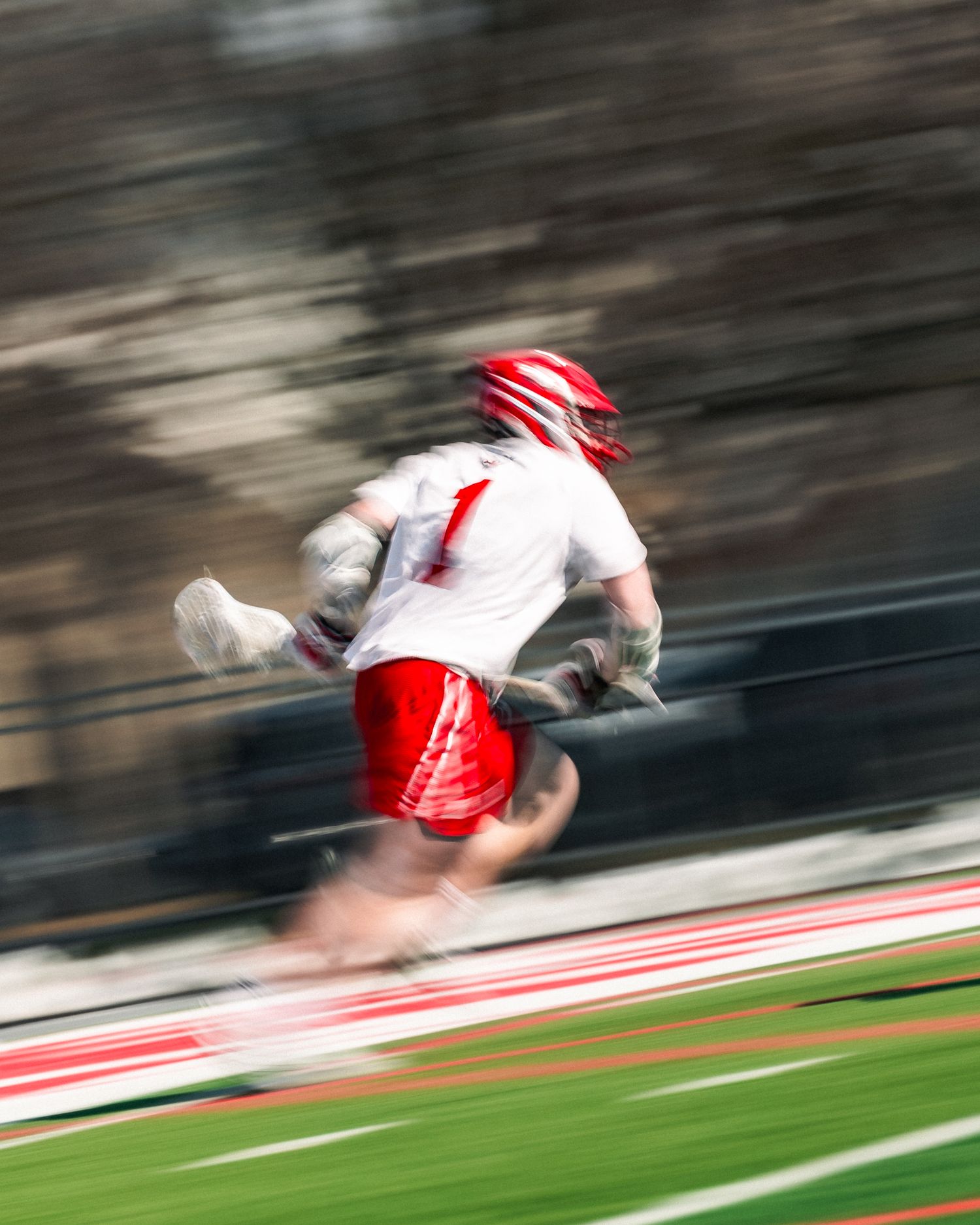 Dickinson College Mens Lacrosse Action Photo against Roanoke College. Slow Shutter effect