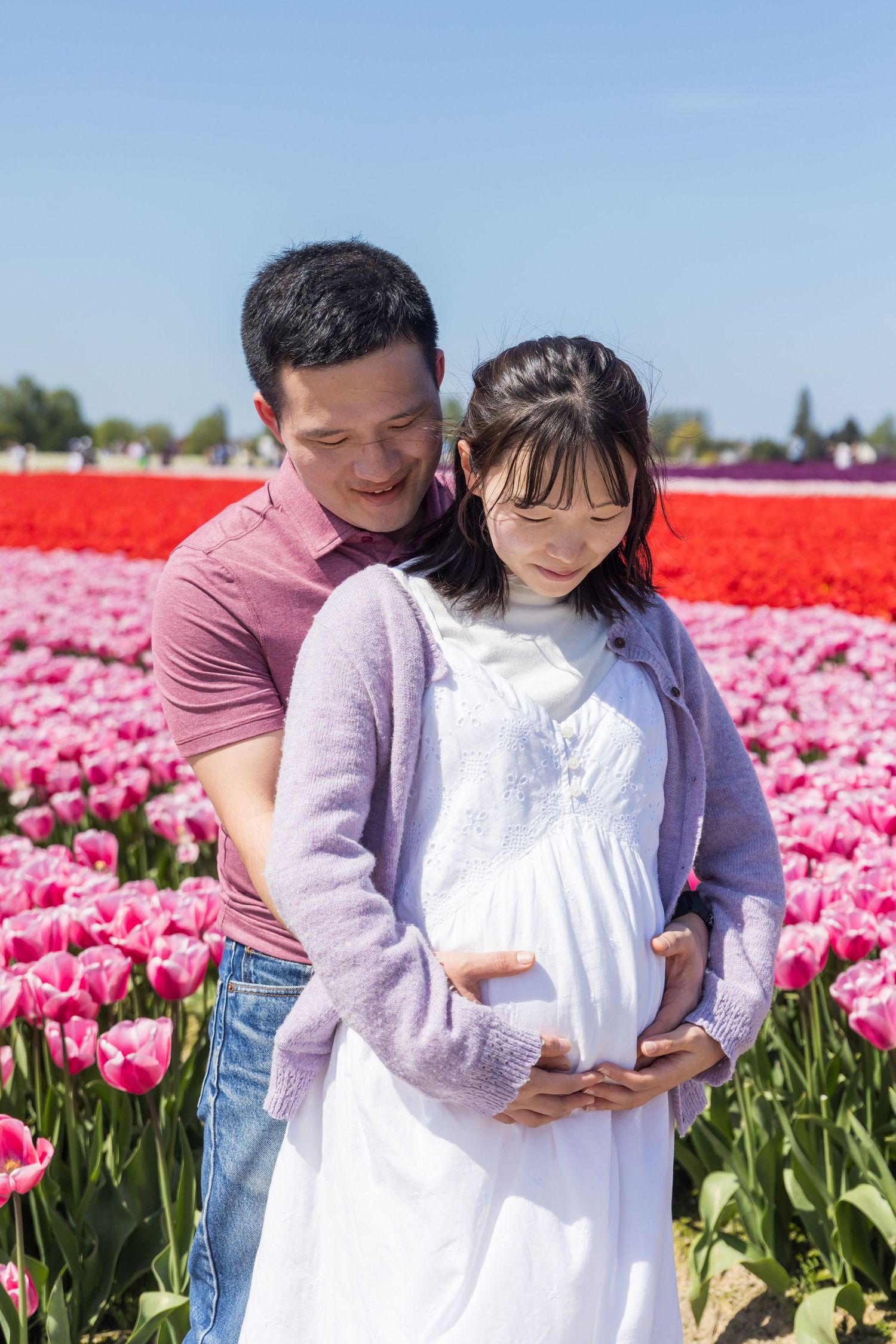 baby blooming in the tulip festival, mini shoot at tulip farm skagit valley