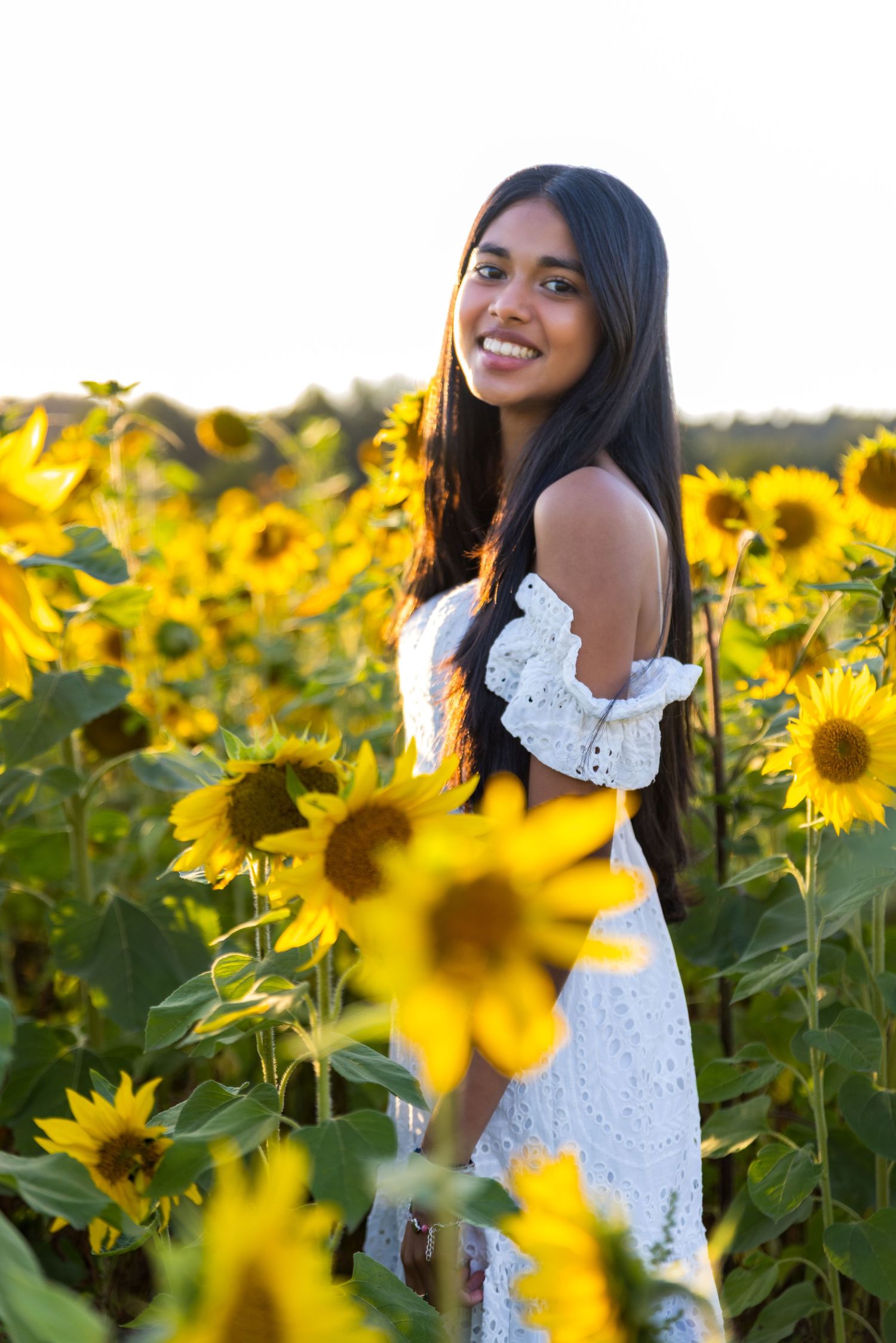 Senior photoshoot in sunflower fields, senior photos