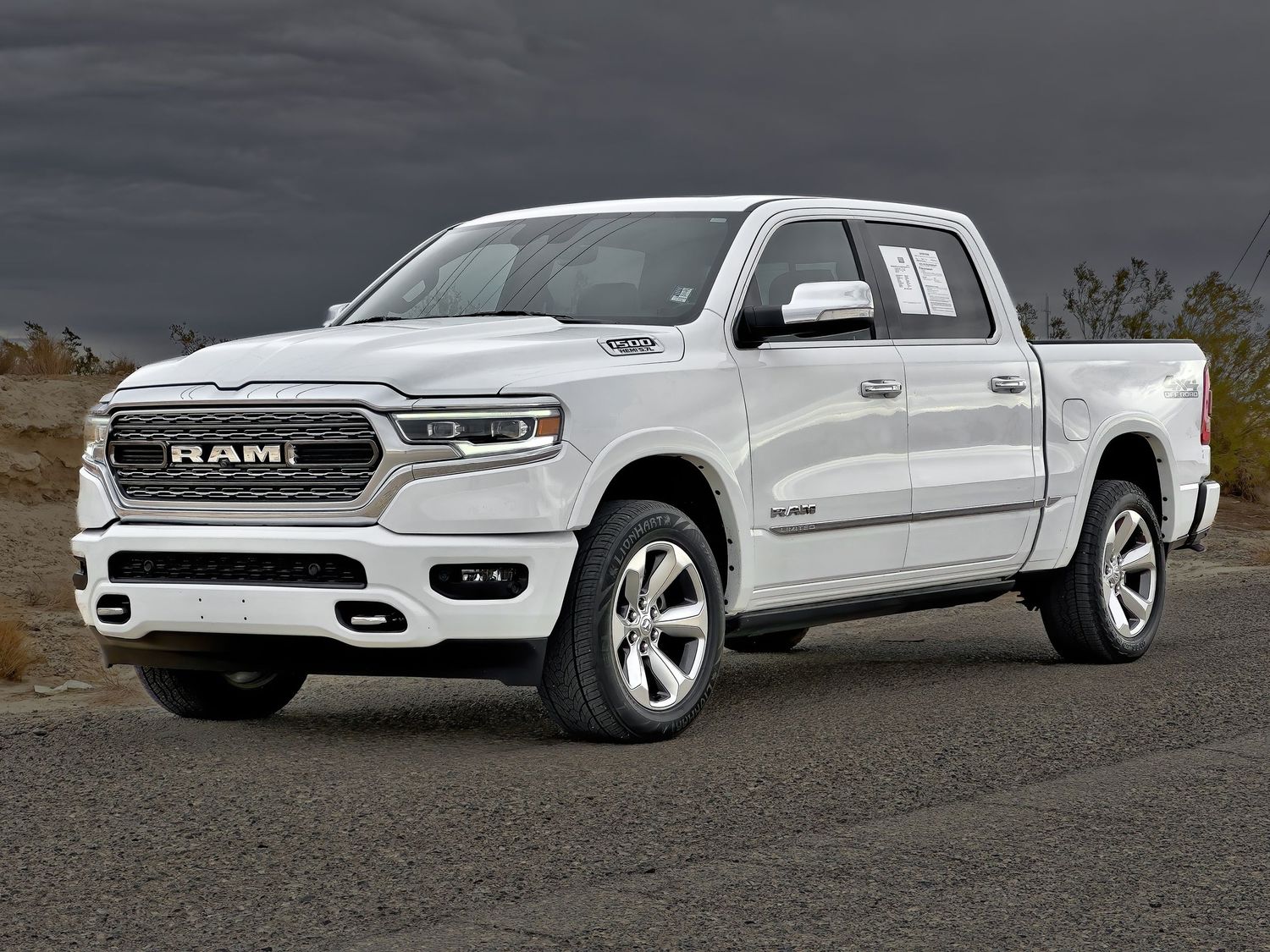 Professional automotive photography of a brand new Ram pickup truck at a Pahrump Nevada car dealership by Oasis Digital.